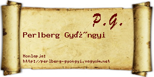 Perlberg Gyöngyi névjegykártya